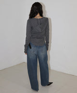 フード付きボーダーロングスリーブTシャツ