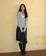 フード付きボーダーロングスリーブTシャツ