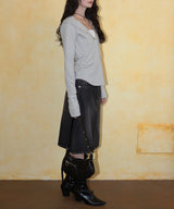 フード付きボーダーロングスリーブTシャツ