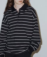 オーバーサイズボーダーポロTシャツ