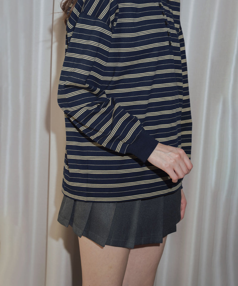 オーバーサイズボーダーポロTシャツ