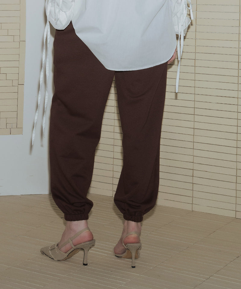 配色刺繍ロゴスウェットワイドパンツ