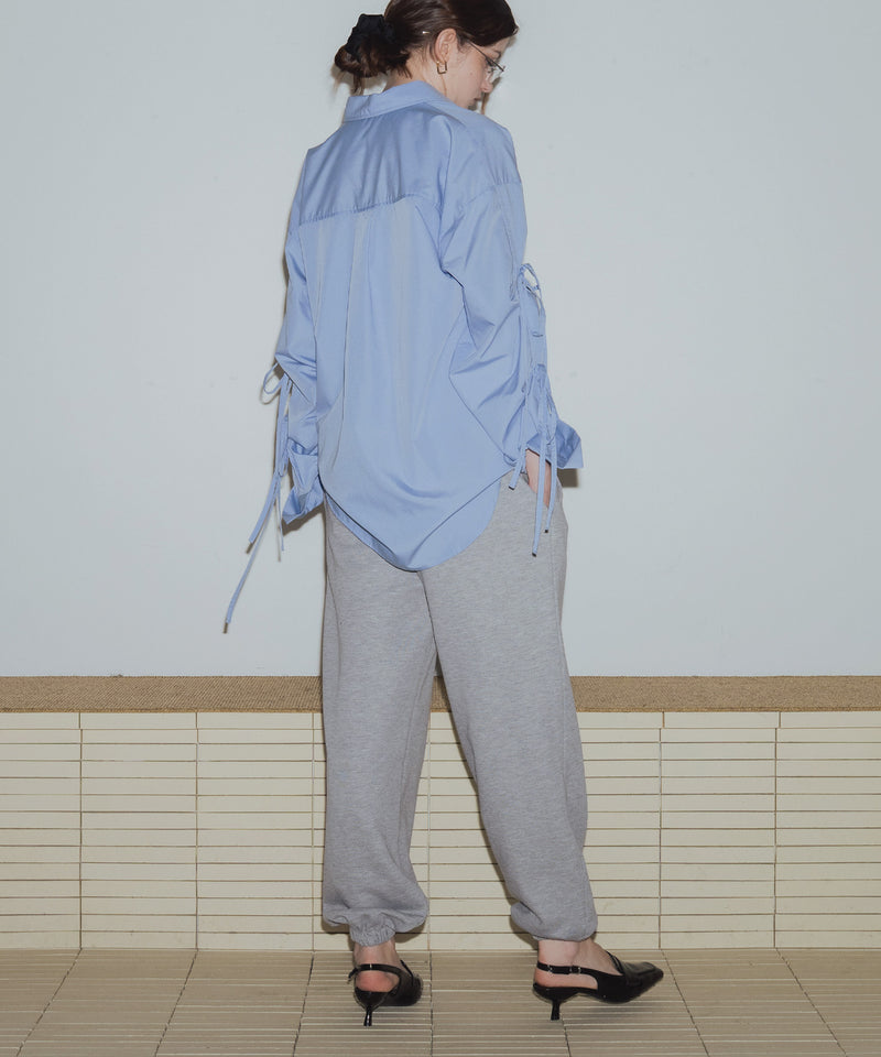 配色刺繍ロゴスウェットワイドパンツ