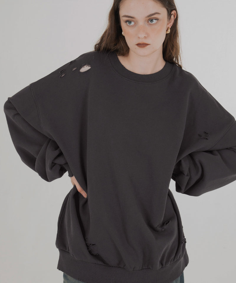 オーバーサイズダメージスウェット