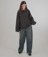 オーバーサイズダメージスウェット