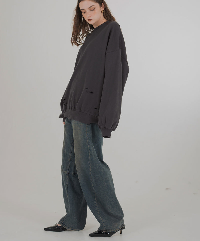 オーバーサイズダメージスウェット