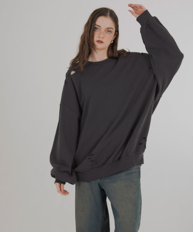 オーバーサイズダメージスウェット