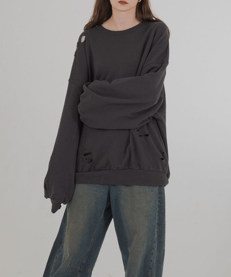 オーバーサイズダメージスウェット