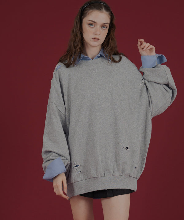 オーバーサイズダメージスウェット