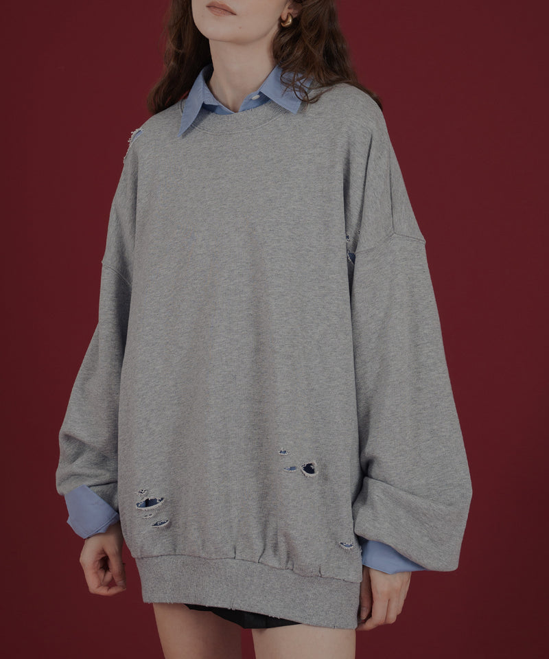 オーバーサイズダメージスウェット