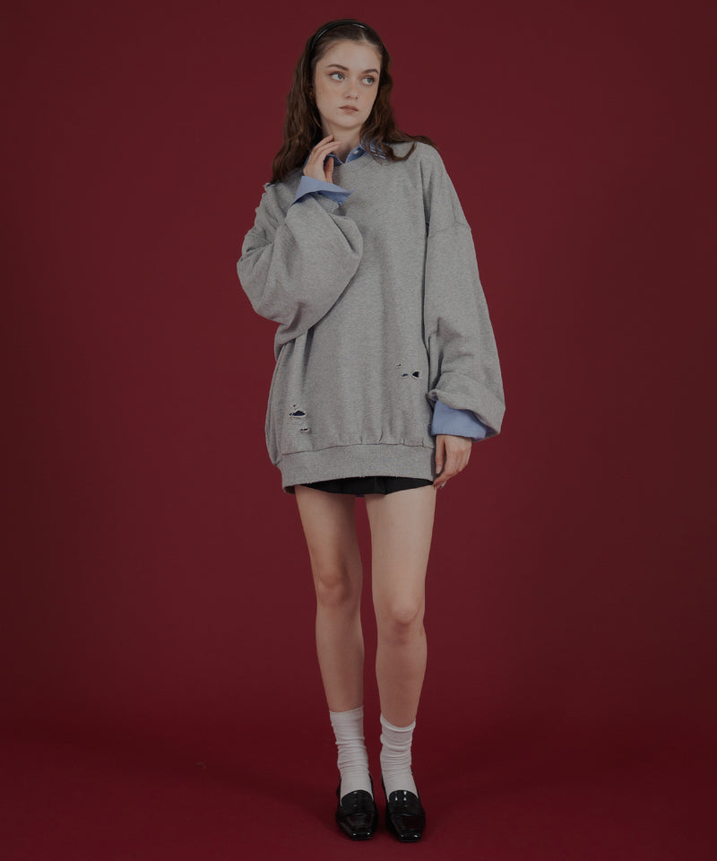 オーバーサイズダメージスウェット