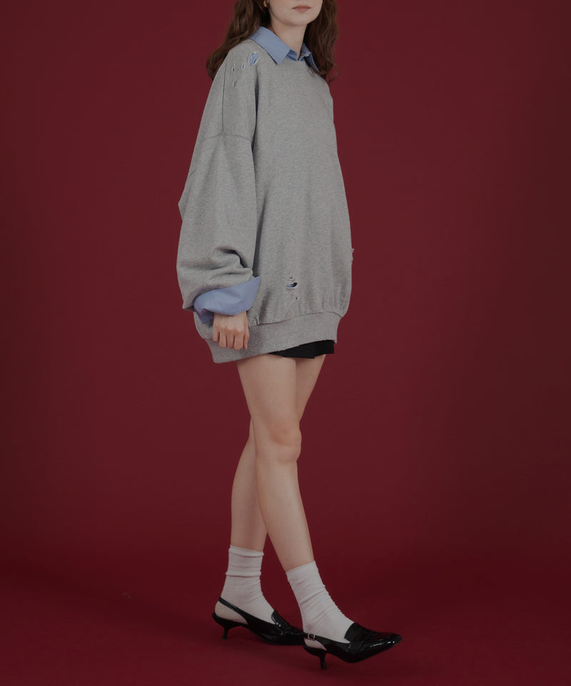 オーバーサイズダメージスウェット