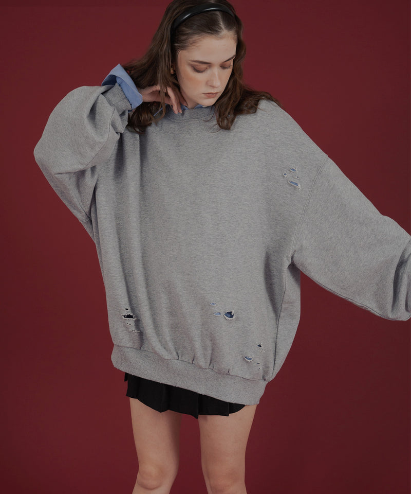 オーバーサイズダメージスウェット