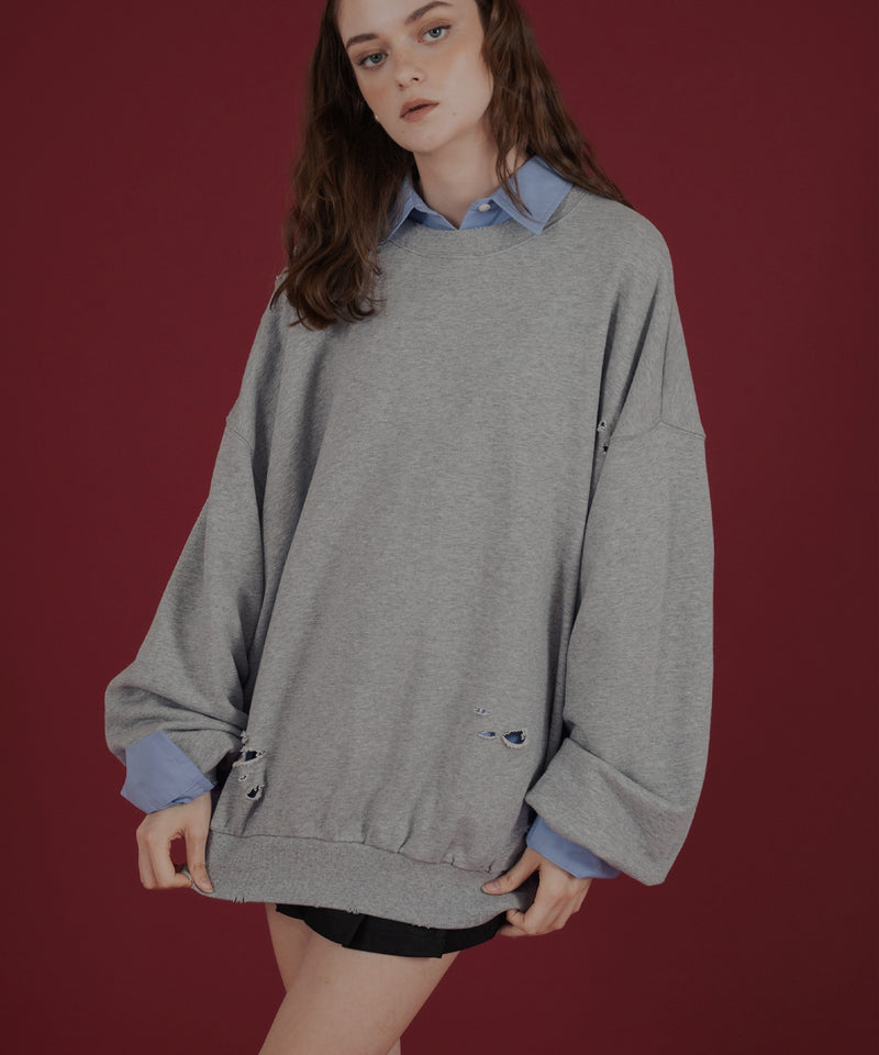 オーバーサイズダメージスウェット