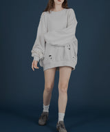 オーバーサイズダメージスウェット