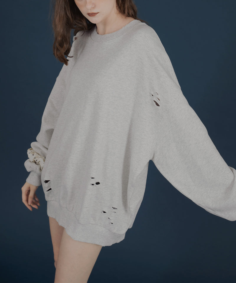 オーバーサイズダメージスウェット