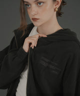 ロゴ刺繍オーバーサイズボアフリースジップパーカー