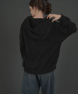 ロゴ刺繍オーバーサイズボアフリースジップパーカー