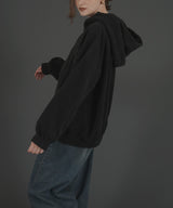 ロゴ刺繍オーバーサイズボアフリースジップパーカー