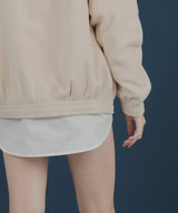 ロゴ刺繍オーバーサイズボアフリースジップパーカー