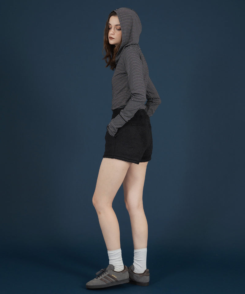 【11月上旬お届け商品】シャギーハイウエストショートパンツ