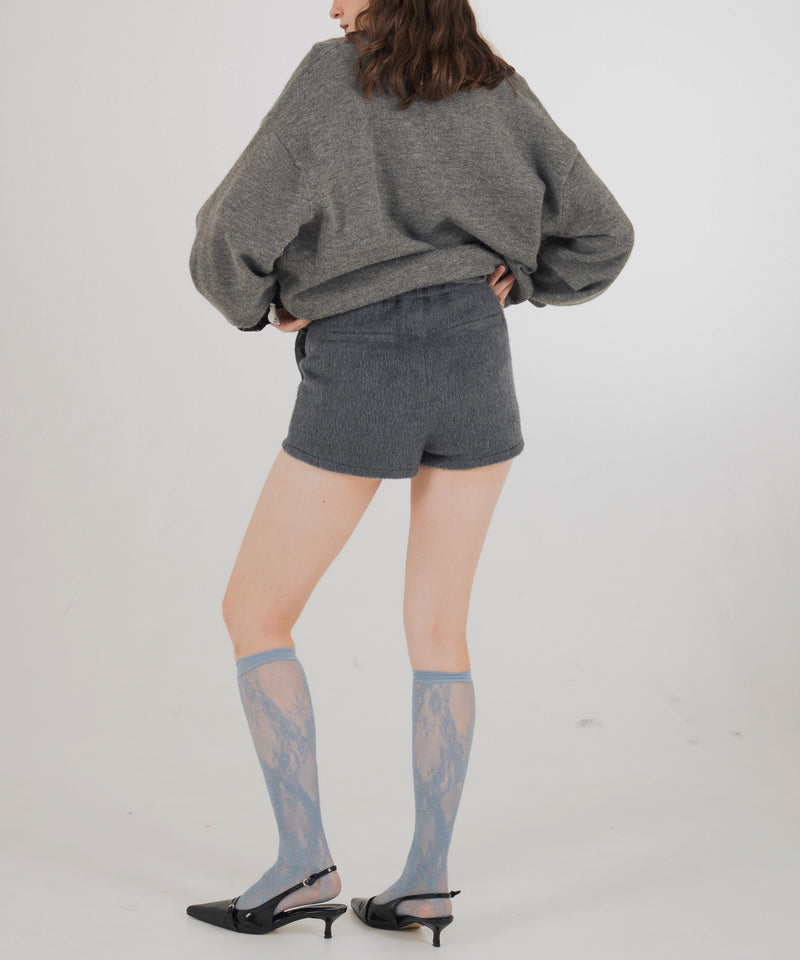 【11月上旬お届け商品】シャギーハイウエストショートパンツ