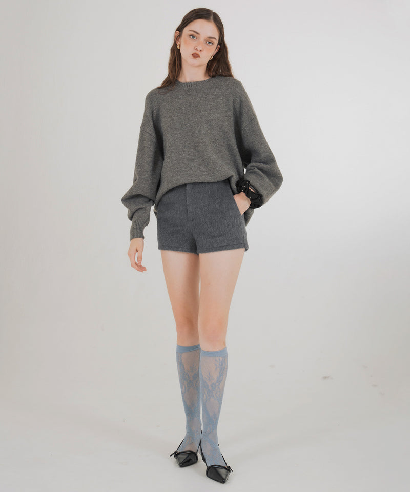 【11月上旬お届け商品】シャギーハイウエストショートパンツ