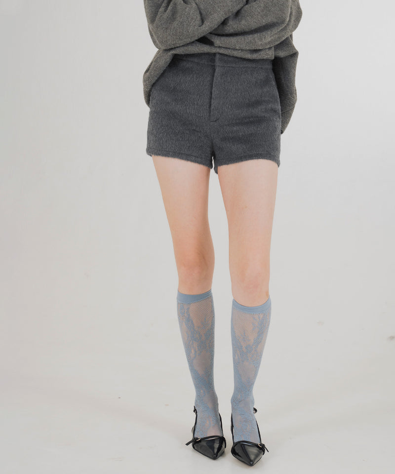 【11月上旬お届け商品】シャギーハイウエストショートパンツ