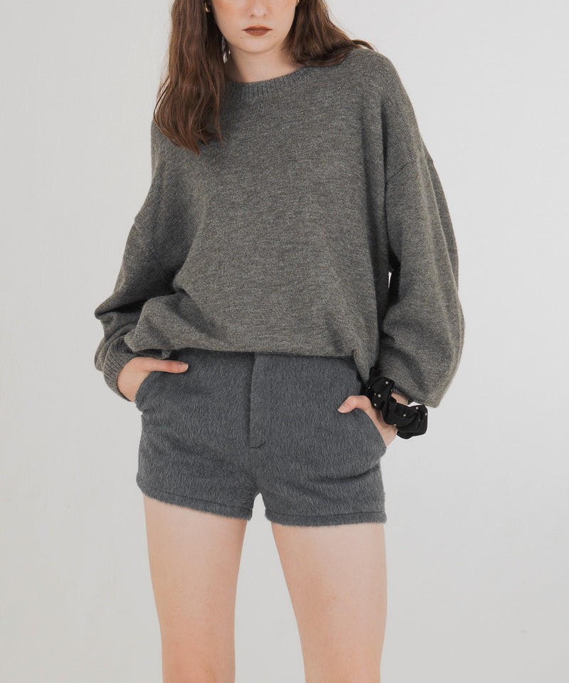【11月上旬お届け商品】シャギーハイウエストショートパンツ