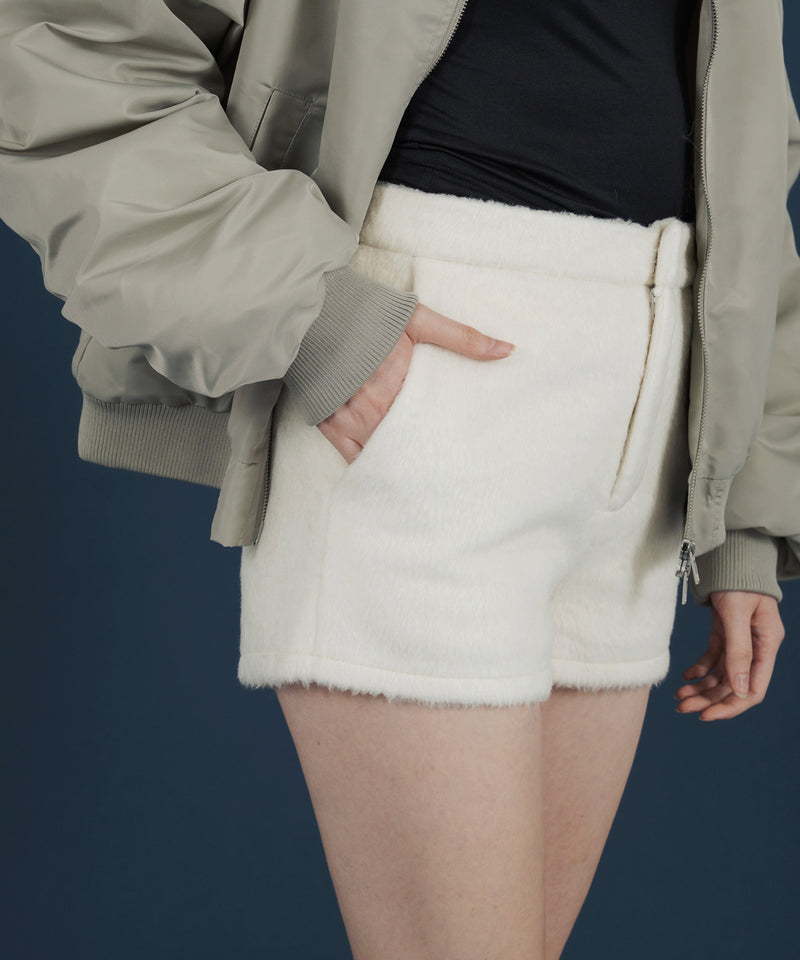 【11月上旬お届け商品】シャギーハイウエストショートパンツ