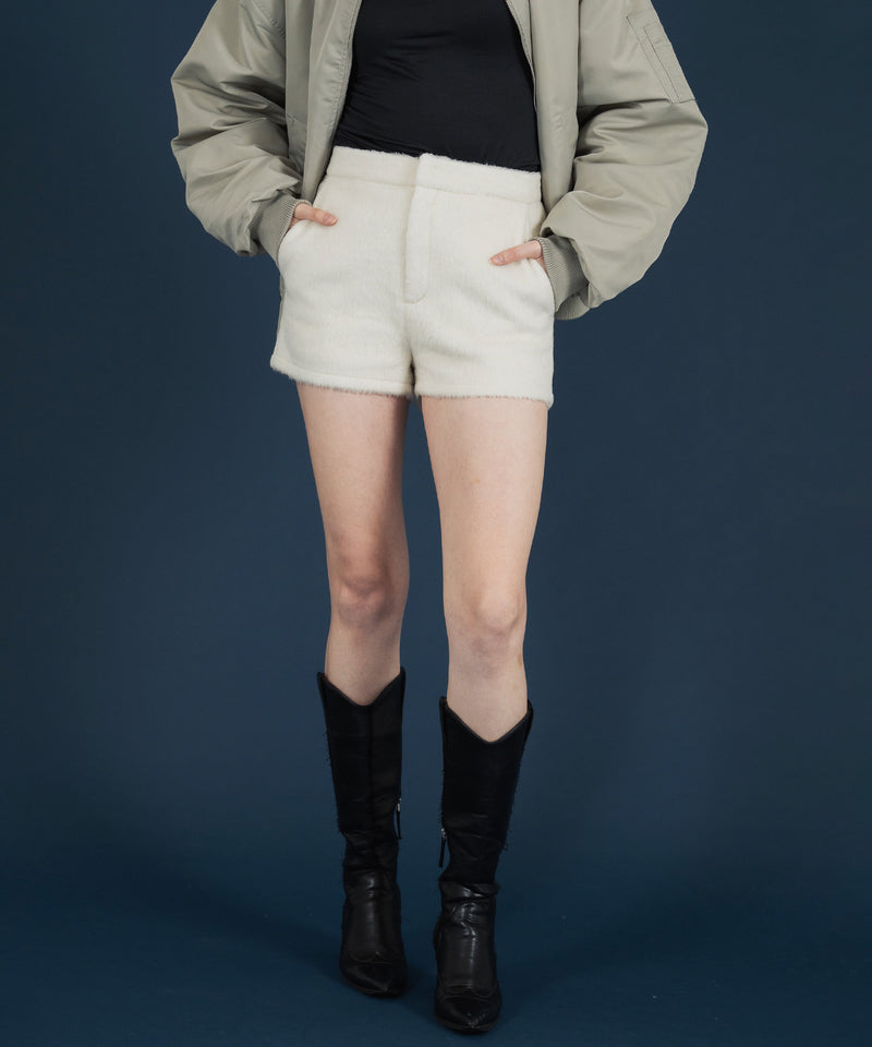 【11月上旬お届け商品】シャギーハイウエストショートパンツ