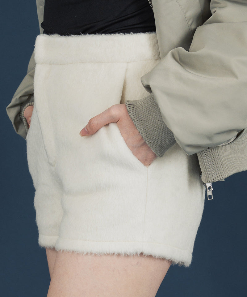 【11月上旬お届け商品】シャギーハイウエストショートパンツ