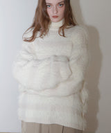 【12月上旬お届け商品】オーバーサイズシャギーボーダーニット