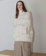 【12月上旬お届け商品】オーバーサイズシャギーボーダーニット