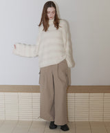 【12月上旬お届け商品】オーバーサイズシャギーボーダーニット