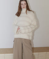 【12月上旬お届け商品】オーバーサイズシャギーボーダーニット