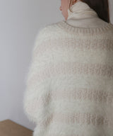 【12月上旬お届け商品】オーバーサイズシャギーボーダーニット