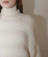 【12月上旬お届け商品】オーバーサイズシャギーボーダーニット