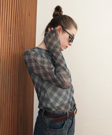 チェックシアーTシャツ