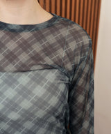 チェックシアーTシャツ