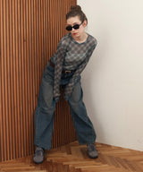 チェックシアーTシャツ