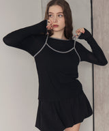 バイカラーロンTキャミセット