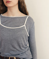 バイカラーロンTキャミセット