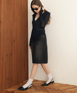 フード付きシアーロングスリーブTシャツ