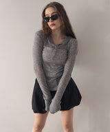 フード付きシアーロングスリーブTシャツ