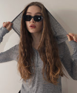 フード付きシアーロングスリーブTシャツ