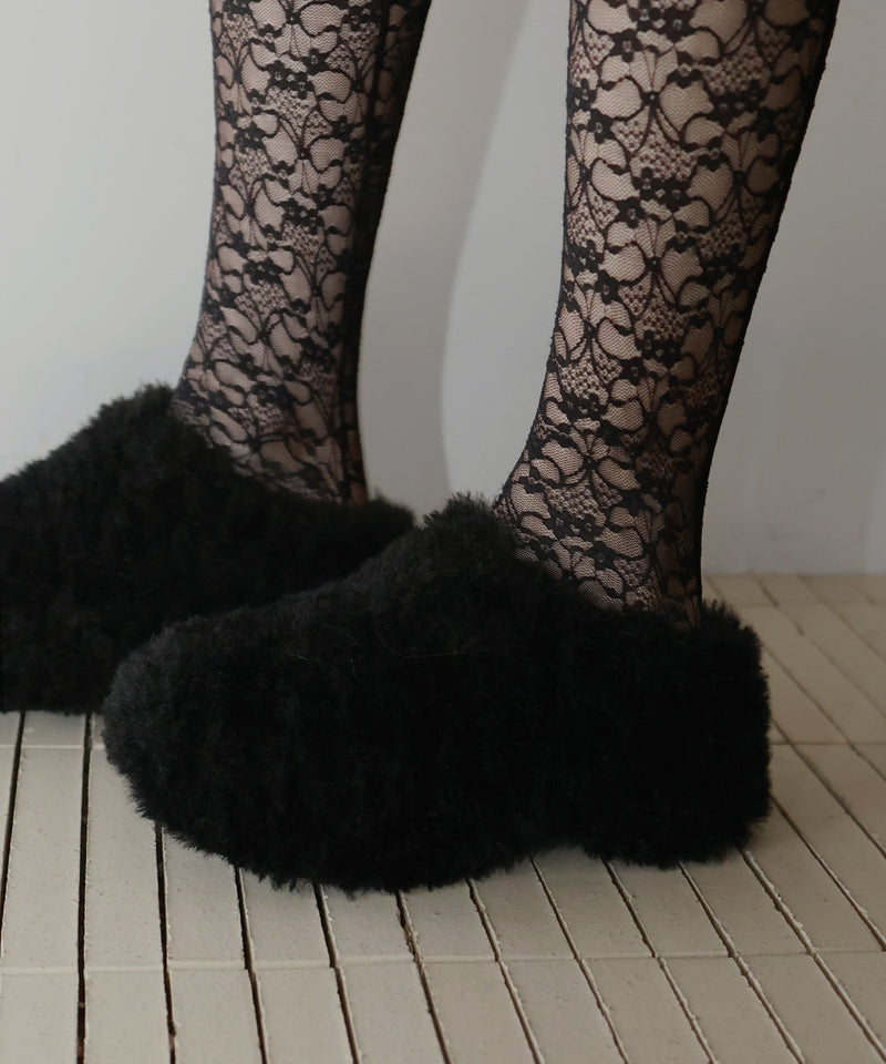 【12月上旬お届け商品】ボアボリュームソールサボサンダル