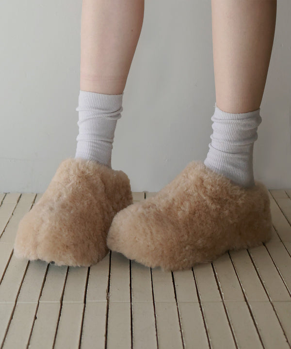 【12月上旬お届け商品】ボアボリュームソールサボサンダル