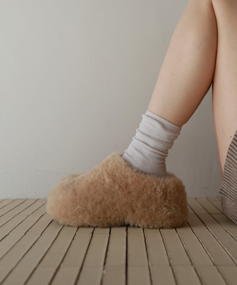 【12月上旬お届け商品】ボアボリュームソールサボサンダル