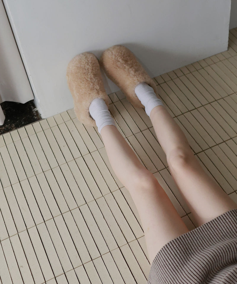 【12月上旬お届け商品】ボアボリュームソールサボサンダル